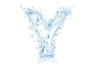 Fototapeta na wymiar Water splash letter. With clipping path in an original size.