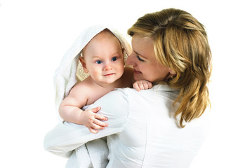 happy mother with her baby