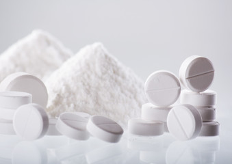 white pills closeup