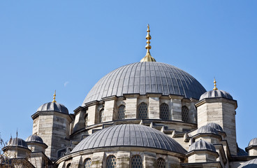 Fototapeta na wymiar Domes of New mosque in Istanbul