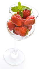 strawberries in glass