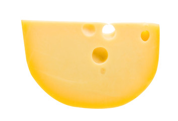 Piece of cheese isolated on white