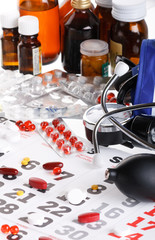 Planning of reception of tablets on basis of a calendar