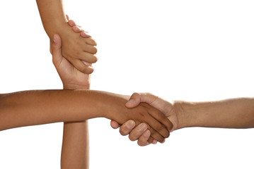 Hanshake forming a cross