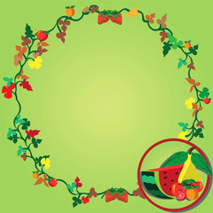 Fototapeta premium Fruit wreath