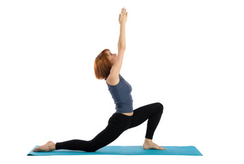 Fototapeta na wymiar Woman Practices Yoga