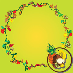 Tropical fruit wreath
