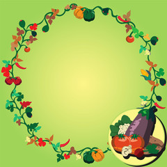 Fototapeta premium Vegetable wreath