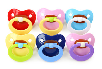 Colorful dummies isolated on white background