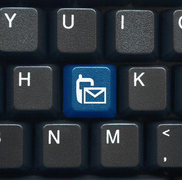 Text alert (SMS) symbol key on keyboard