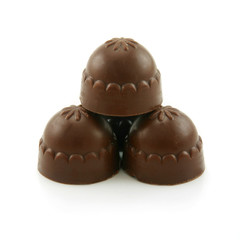 Chocolate Candy Pyramid Isolated on White
