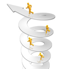 men running on helix arrow road