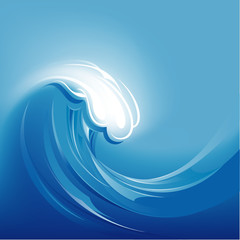 Big Blue Abstract Wave Background