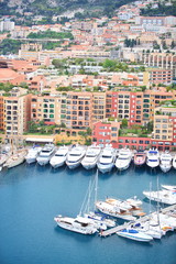 Fototapeta na wymiar Boats and yachts in Monaco harbor