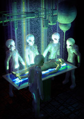 alien abduction - obrazy, fototapety, plakaty
