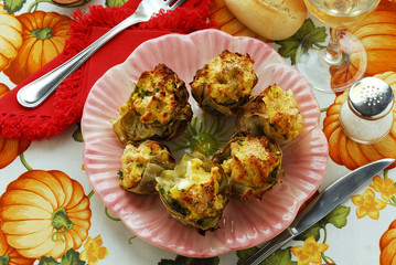Carciofi al forno ripieni con ricotta e pangrattato - Antipasti