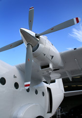 Fototapeta na wymiar Small cargo turboprop aircraft