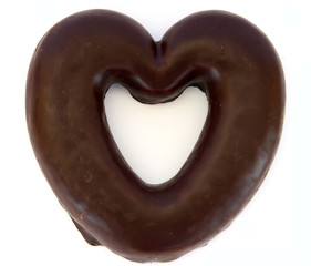 Chocolate covered gingerbread heart