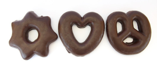 Chocolate covered gingerbread pieces