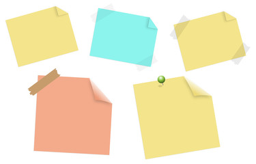 Colored paper notes vector illustration