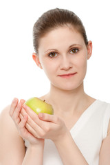 woman portrait with apple