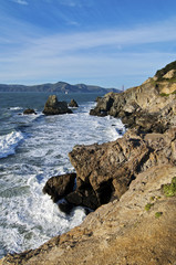 Fototapeta na wymiar Rocky Shoreline on the West Coast of the United States