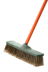 Brush for a floor with the orange handle