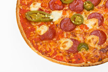 Detail einer Fertigpizza