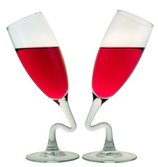 two glasses with liquid