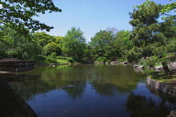 Fototapeta na wymiar 猿江恩賜公園の日本庭園