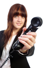 Call center operator smiling