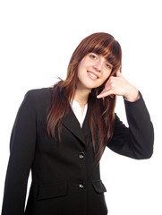 Call center operator smiling