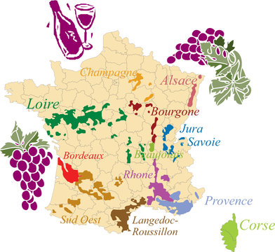 Map french wine.