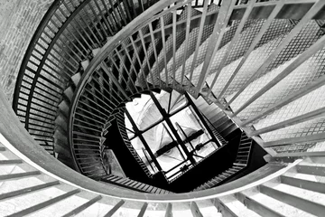 Raamstickers Spiral staircase in the bell tower in Verona © Skowron