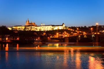 Prague Castle at night, Prague, Czech Republic