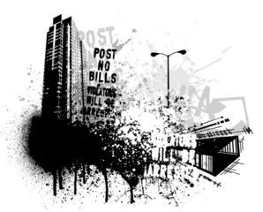Papier Peint photo Graffiti Grunge city design