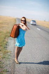 girl and suitcase