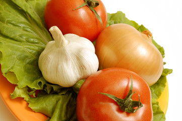 Salad ingredient on a plate