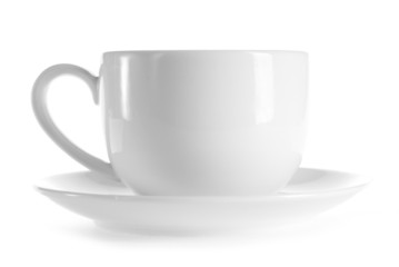 .close up of cup on white background