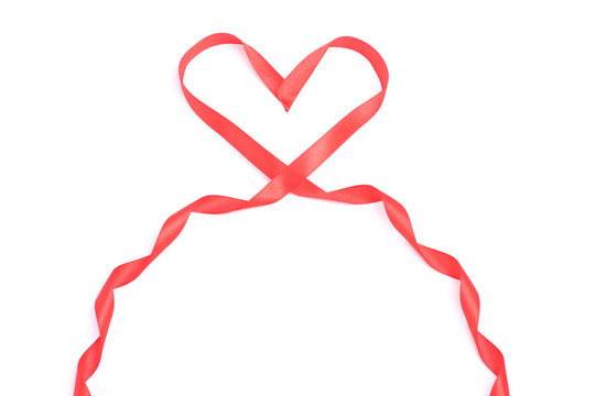 Red heart form ribbon for Valentine