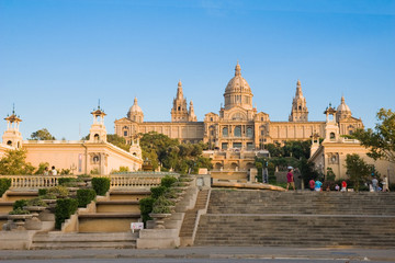 Fototapeta na wymiar Plaça de Ispania, Pałac Królewski w Barcelonie