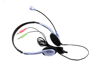 Headset with a  microphone. Isolated