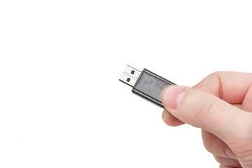 Open USB flash card. Isolated