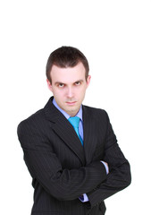 Caucasian  businessman with crossed arms. Isolated