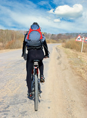 Fototapeta premium Travelling cyclist
