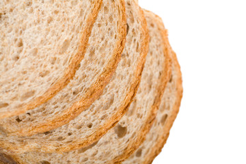 wholemeal bread slices isolated