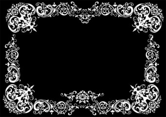 curled rectangular white frame