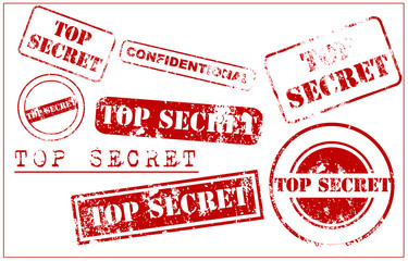 Top secret - rubber stamp vector - 13684114