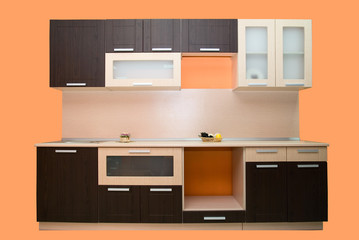 Modern orange kitchen