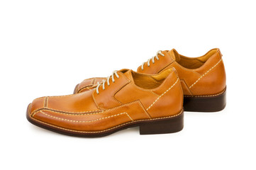 Orange shoes isolated on the white background